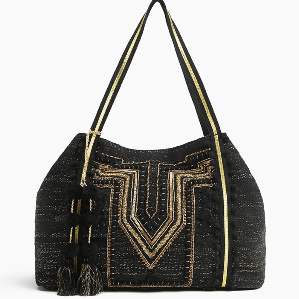 America & Beyond Luxe Love Hand Woven Tote Bag